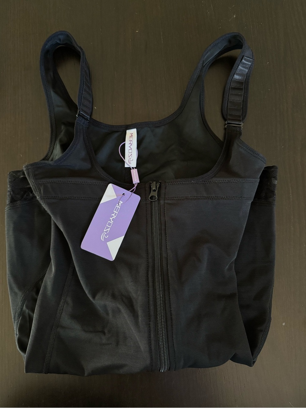 Meryoz Black Zip-Front Shapewear